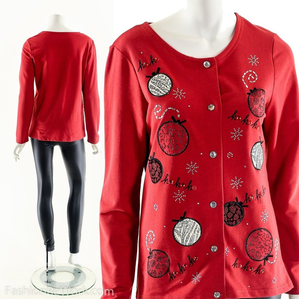 Y2K Christmas Ornaments Cardigan
